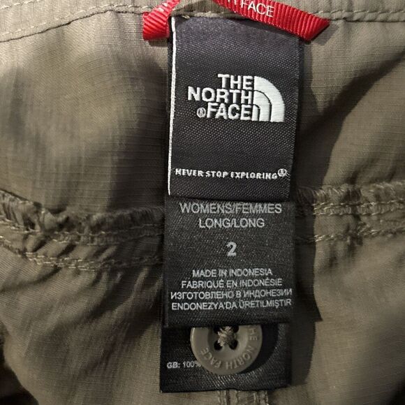 The North Face Roll-Up ARRF Shorts Women's 2 Long Green Nylon Hiking Outdoors - Picture 13 of 16